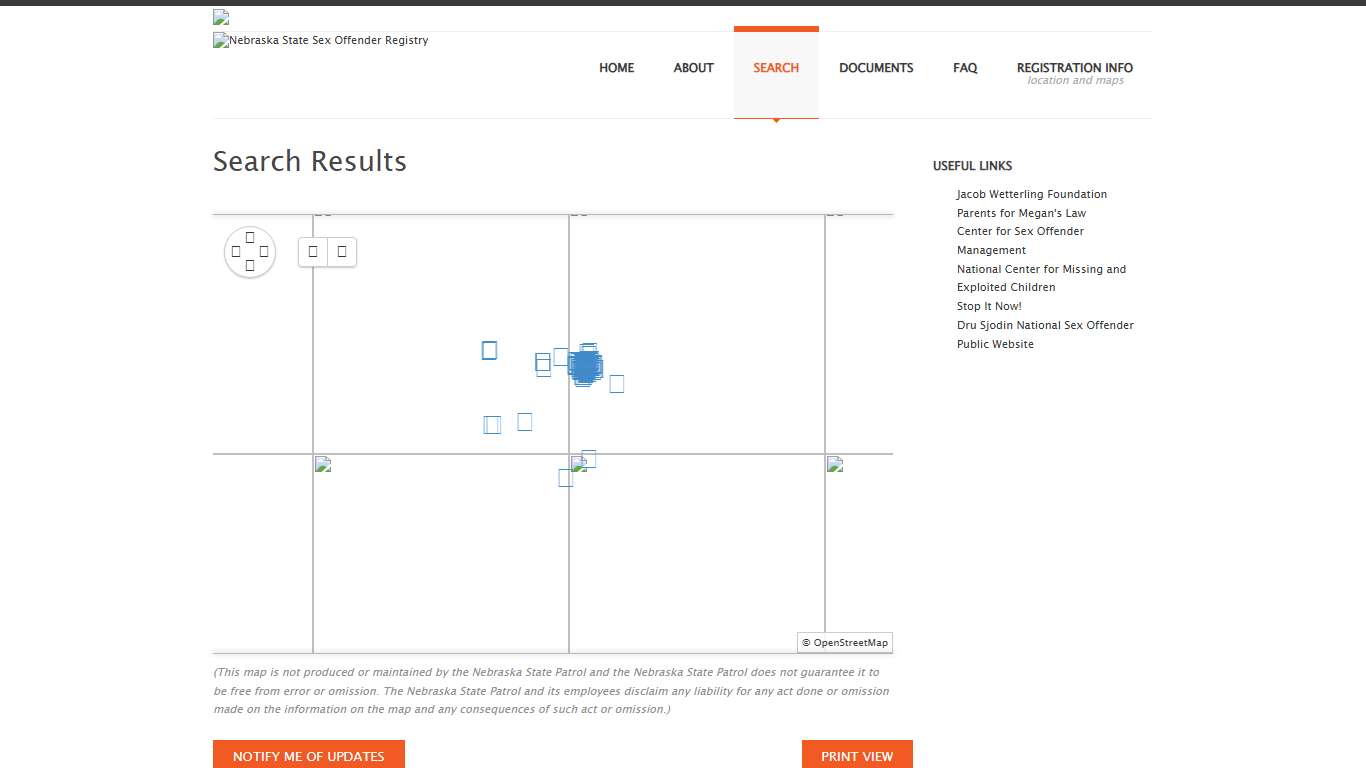Nebraska Sex Offender Registry: Search Results